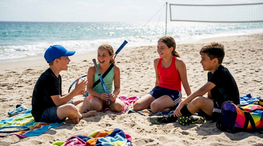 Young athletes playing multiple sports outdoors