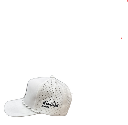 The alternate #TeamJHall white snapback, angled toward the side to display the #TeamJHall and #Wants logo.